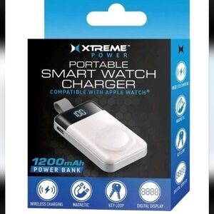 Portable Smart Watch Charger For Apple Watch 1200 Mah Key Loop Magnetic Wireless